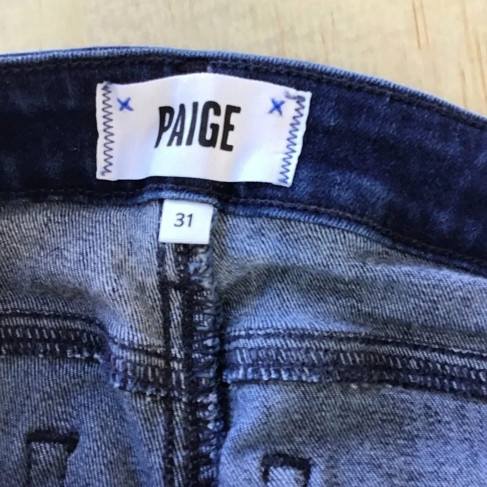 PAIGE Manhattan Baylor Dark Indigo Boot Cut Jeans - Picture 7 of 15